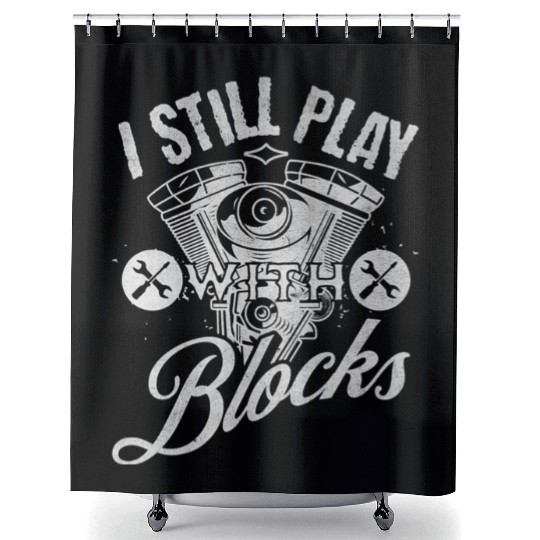 Blocks Maintenance Mechanic Premium Shower Curtains