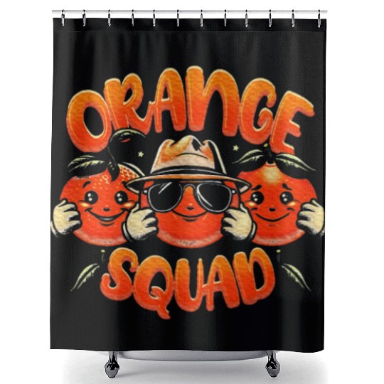Orange Citrus Fruit Lover Orange Squad Meme Shower Curtains