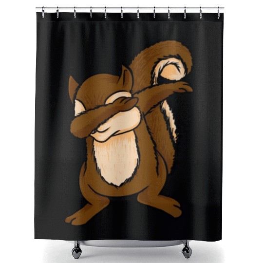 Dabbing Squirrel Funny Chipmunks Dab Animal Lover Shower Curtains