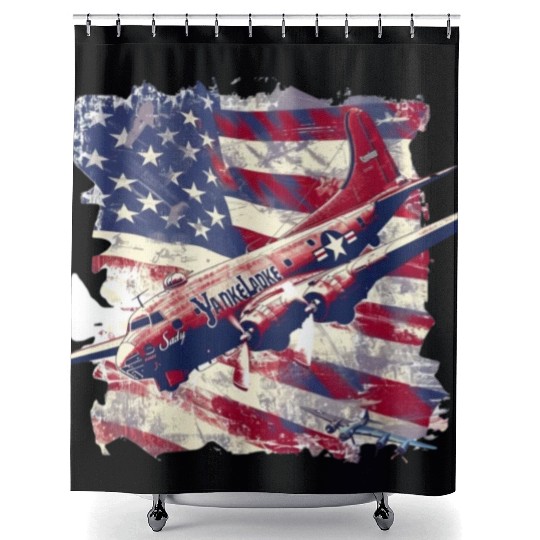 yankee, lady, world war 2 Shower Curtains