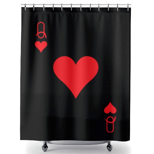 Queen of Hearts Cards Valentine Matching Couple Hi Shower Curtains