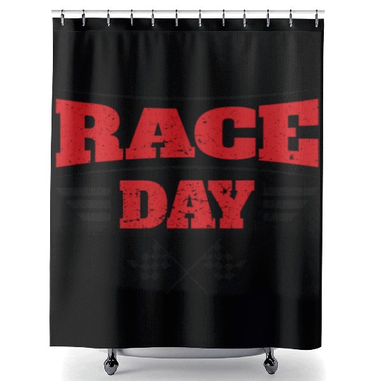 Race Day Car Racing Checkered Flag Shower Curtains