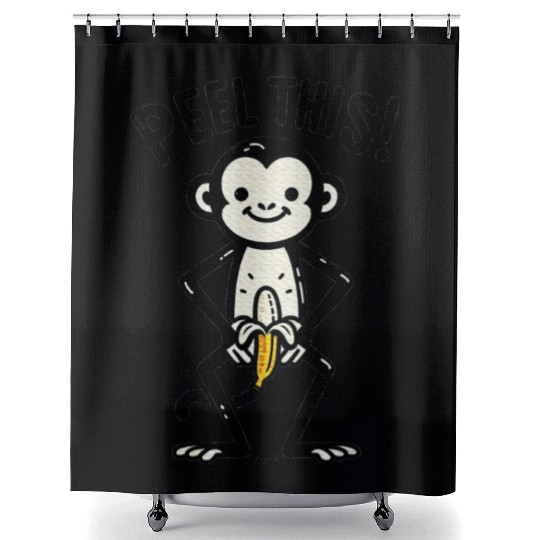 Peel This Monkey Banana humor Shower Curtains