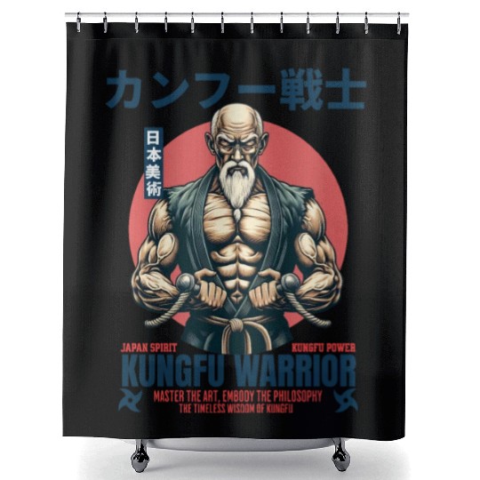 kungfu warrior master Shower Curtains