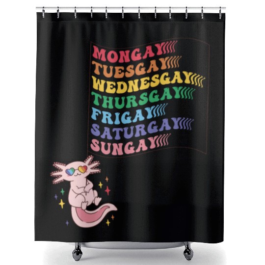 Cute Pride LGBTQ Axolotl - Dare to be Yourself Shower Curtains