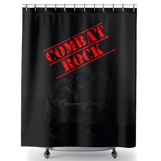 Funny combat rock punk soldier Shower Curtains