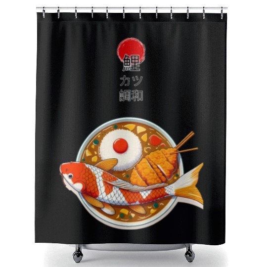 Harmony of Koi Fish and Katsu Delight Shower Curtains