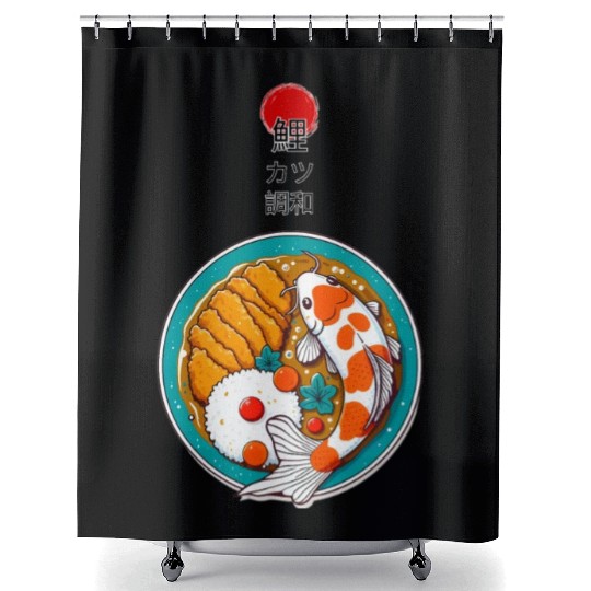 Harmony of Koi Fish and Katsu Delight Shower Curtains