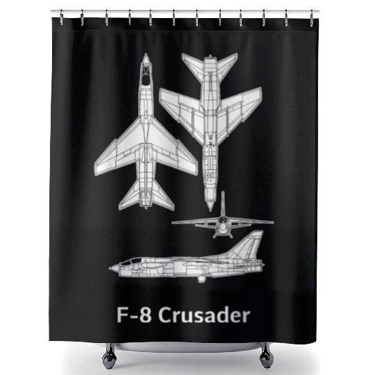Vought-Crusader-Aircraft-Airplane- Shower Curtains