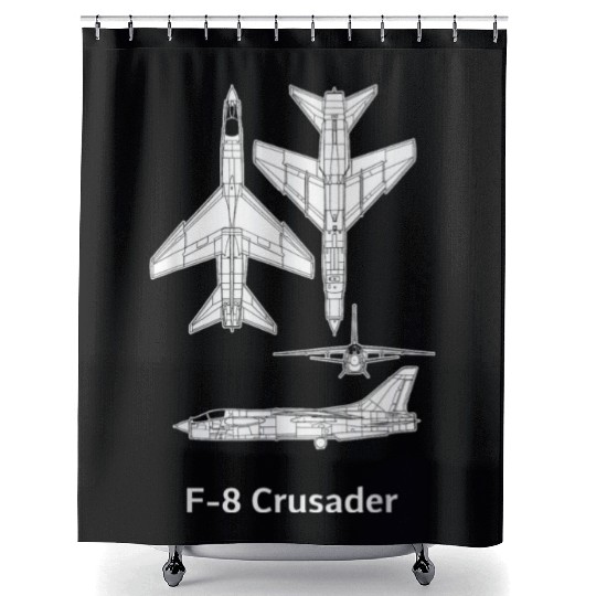 Vought-Crusader-Aircraft-Airplane- Shower Curtains