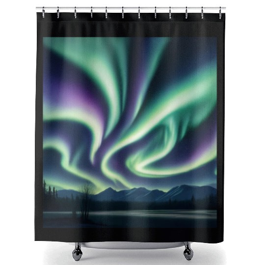 ultra realistic northern lights Shower Curtains