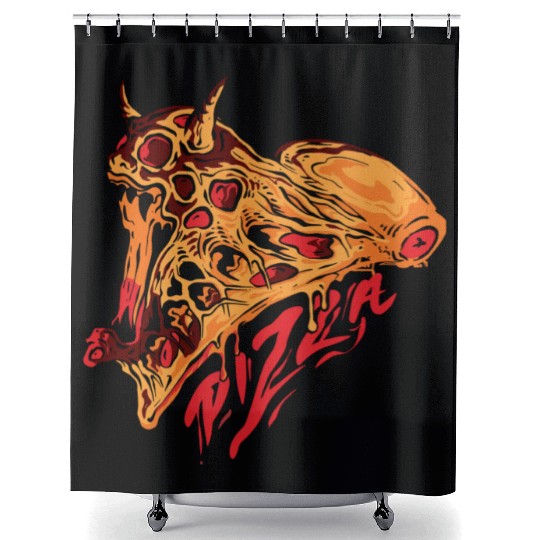 PIZZA SKULL Classic Shower Curtains