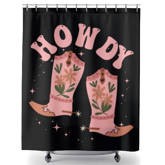 Western Country Texas Cowboy Hat Shower Curtains