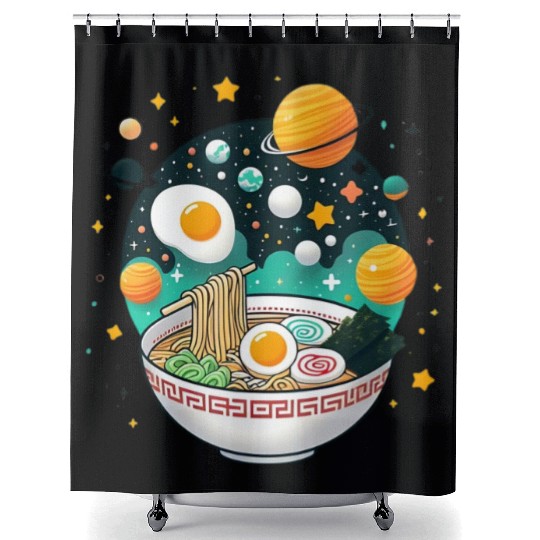 RAMEN NOODLES GALAXY Shower Curtains