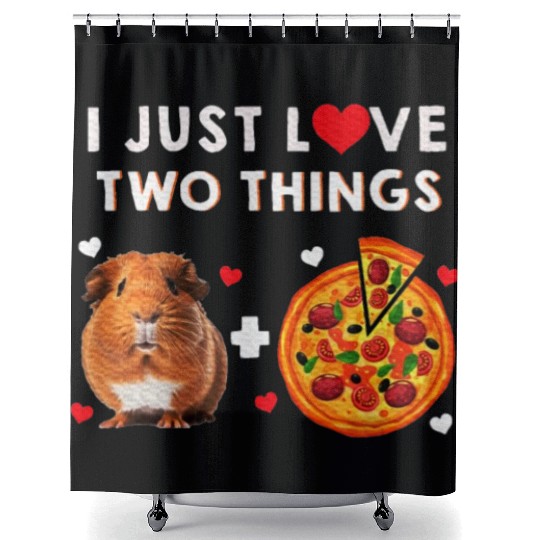 Guinea Pig Pizza Lover Furry Potato Piggy Shower Curtains