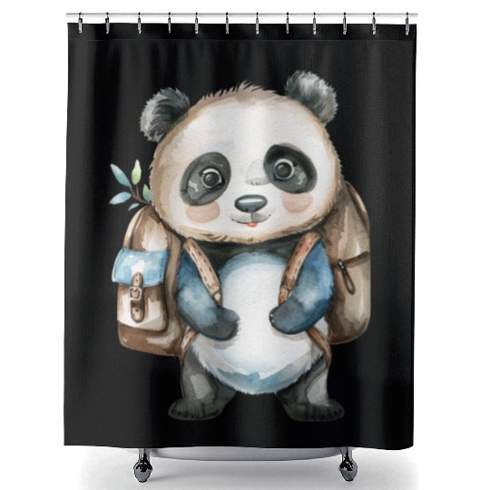 Watercolor Cute School Animals, Back to School Shower Curtains