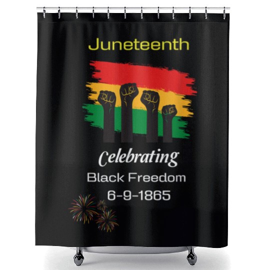 Juneteenth celebrating black freedom history Shower Curtains