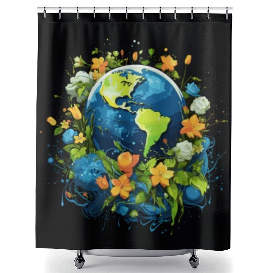 Respect Your Mother Earth Day Save Our Planet Shower Curtains