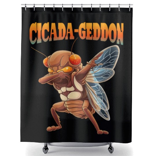 Funny Dabbing Cicada 2024 Dab Shower Curtains
