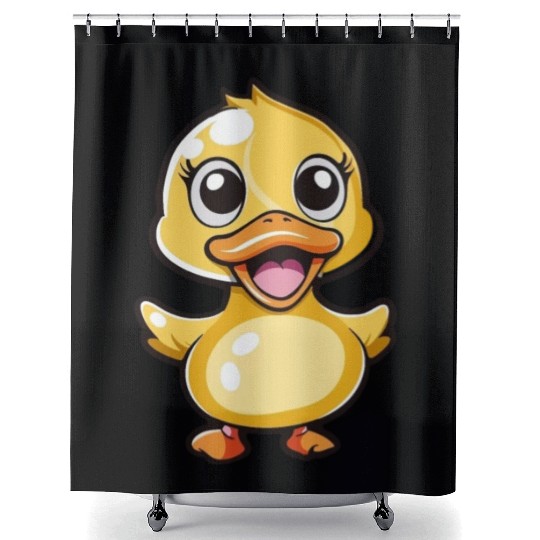 Adorable Duckling Cartoon Character Shower Curtains