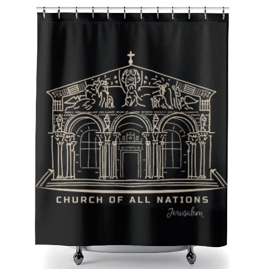 Jerusalem Church Nations Drawing Shower Curtains
