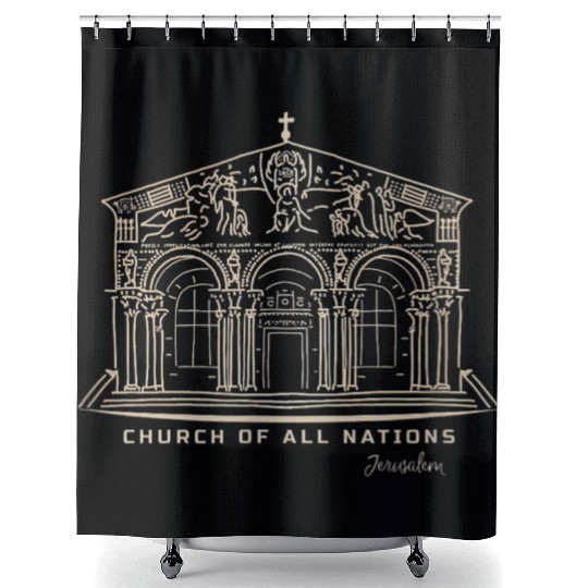 Jerusalem Church Nations Drawing Shower Curtains