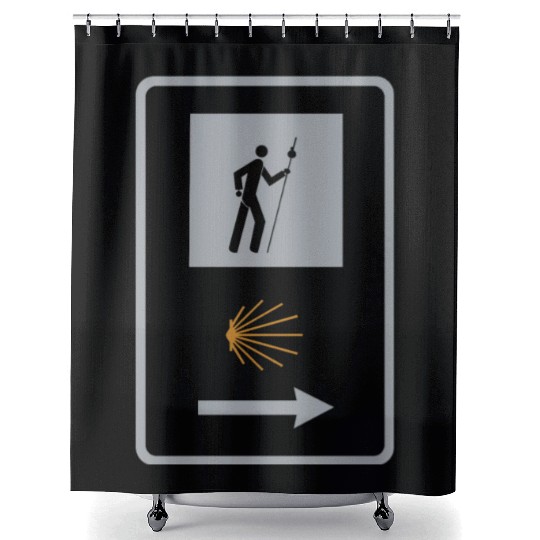 Way of St. James Pilgrim Camino Shell Sign Shower Curtains