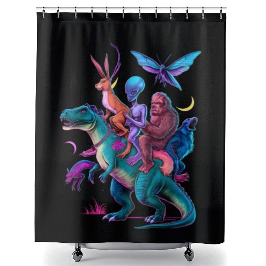 Cryptozoology Cryptid Bigfoot Jackalope Mothman Shower Curtains