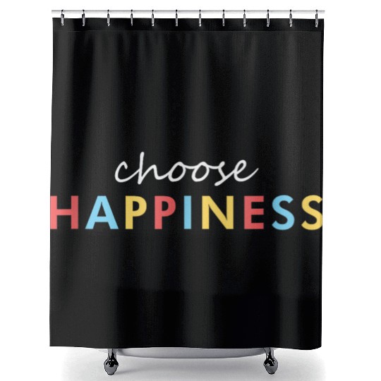 Vintage Retro Choose Happiness Shower Curtains