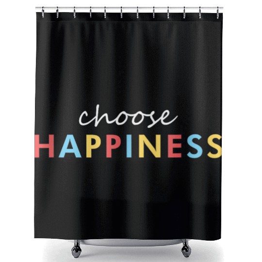 Vintage Retro Choose Happiness Shower Curtains