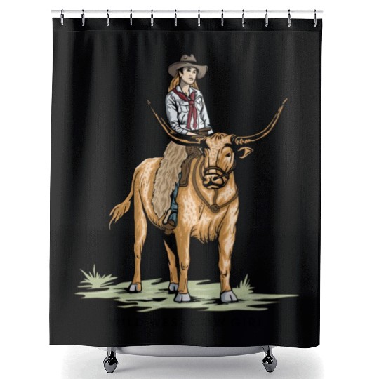 WILD WEST COW GIRL Shower Curtains