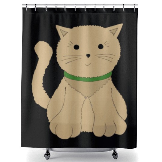 Cute Little Brown Kitty Cat Shower Curtains