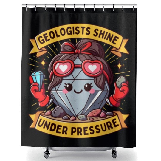 Rock-Solid Resilience: Geologists Under Pressure Shower Curtains