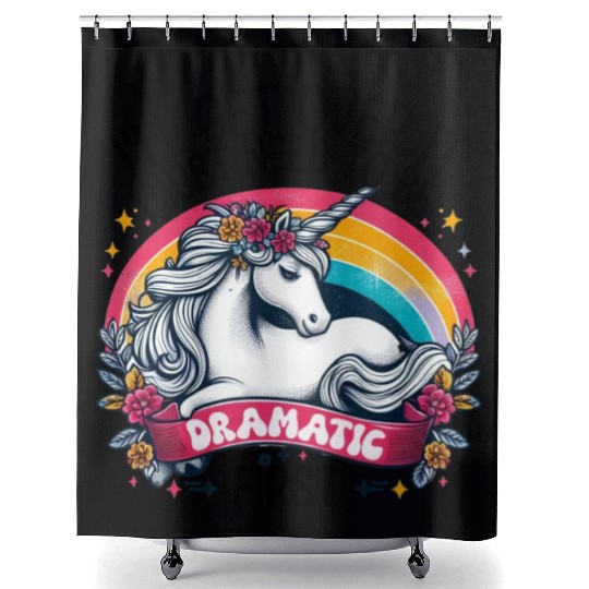 'I Just Need To Be Dramatic' Lazy Unicorn Shower Curtains!
