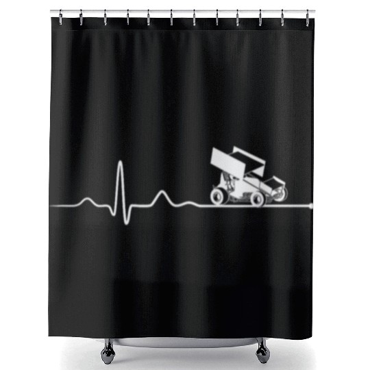 SPRINT CAR RACING Heartbeat Shower Curtains