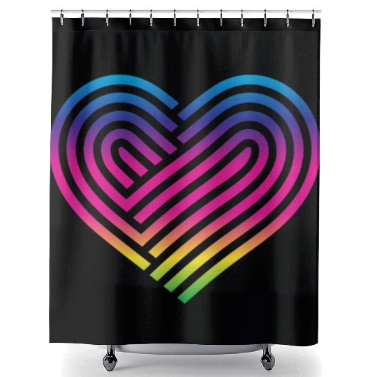 Rainbow Heart Homosexuality LGBT Love Shower Curtains