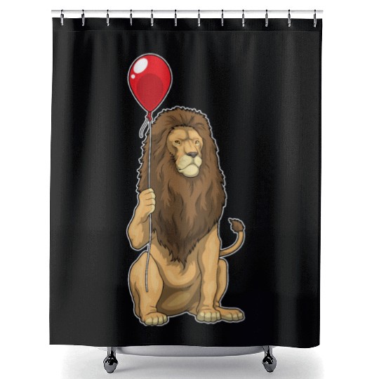 Lion Balloon Shower Curtains