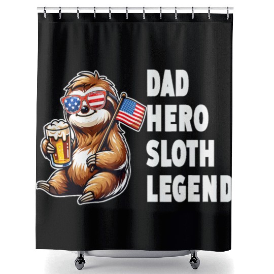 American sloth dad Shower Curtains