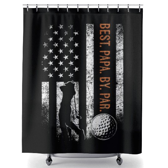 Best Papa By Par Golfing Gifts Papa Father's Day Shower Curtains