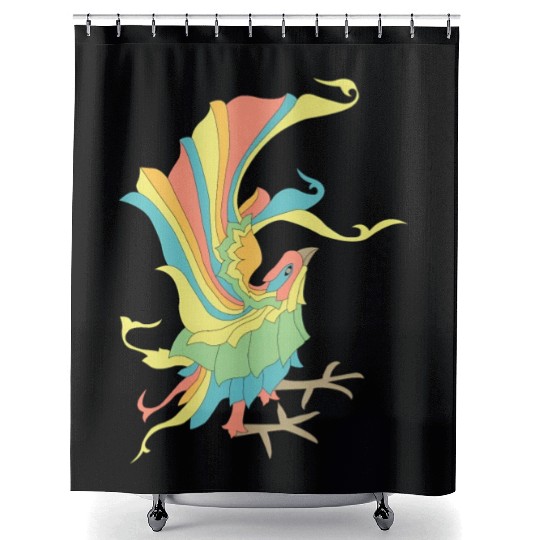 Colorful bird Shower Curtains