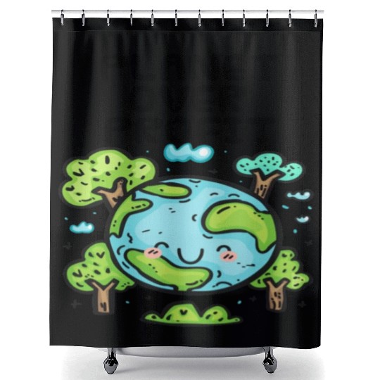 Planet Over Profit Earth Day Shower Curtains