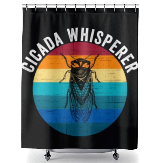 Funny Cicada Whisperer Funny Cicada Magicicada Shower Curtains
