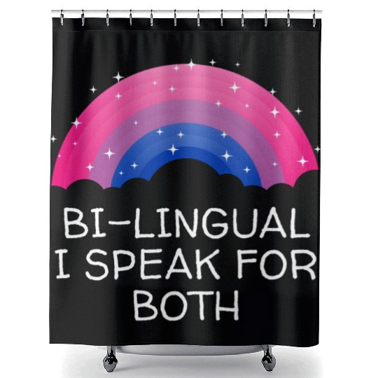 Bilingual I Speak for Both Bisexual Pride Month Bi Shower Curtains