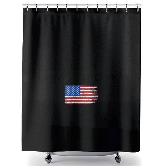 Joe Biden Vs Convicted Felon Funny 2024 Flag Shower Curtains