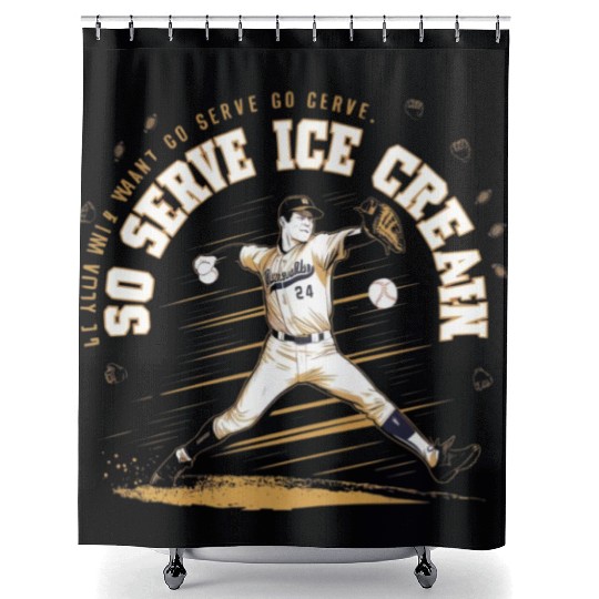 Level Up Your Game: Ditch Soft Serve, Get Ice Crea Shower Curtains
