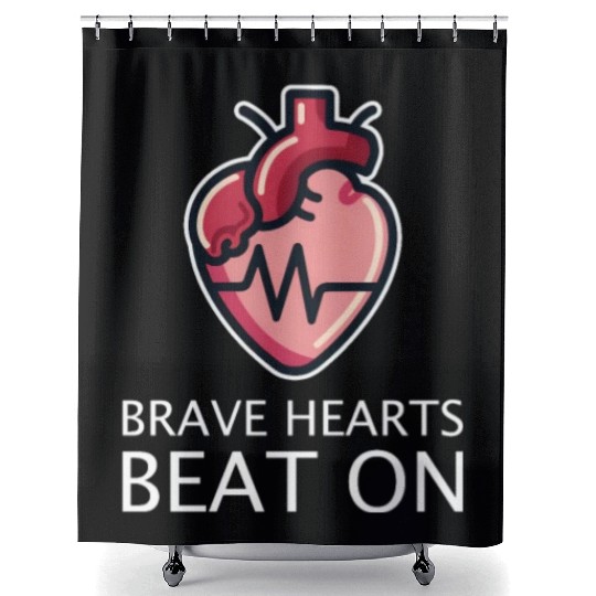 CHD Awareness Brave Hearts Beat On Shower Curtains