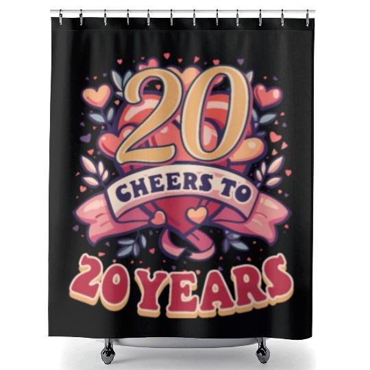 20 Years Anniversary Cheers To 20 Years! Shower Curtains