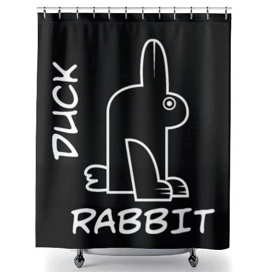 Rabbit Duck Meme Science Math Geek Philosophy Shower Curtains