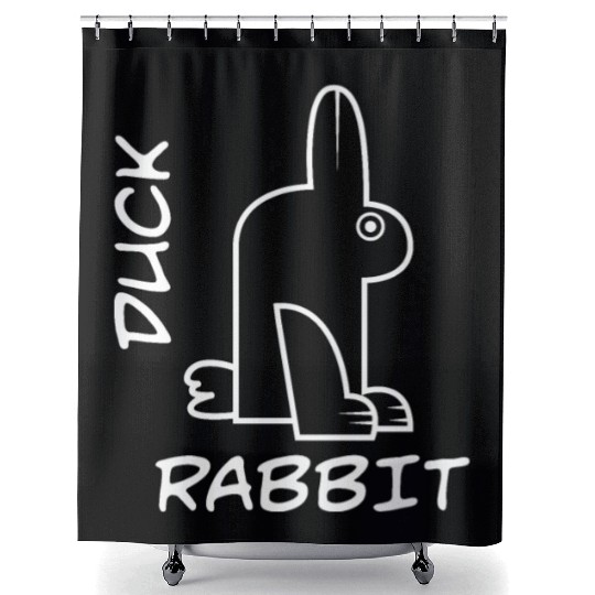 Rabbit Duck Meme Science Math Geek Philosophy Shower Curtains