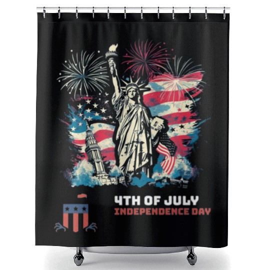 Happy Independence Day Shower Curtains